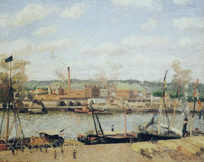 Camille Pissarro - Ansicht der Baumwollspinnerei in Oissel in der Naehe von Rouen - View of the Cotton Mill at Oissel near Rouen